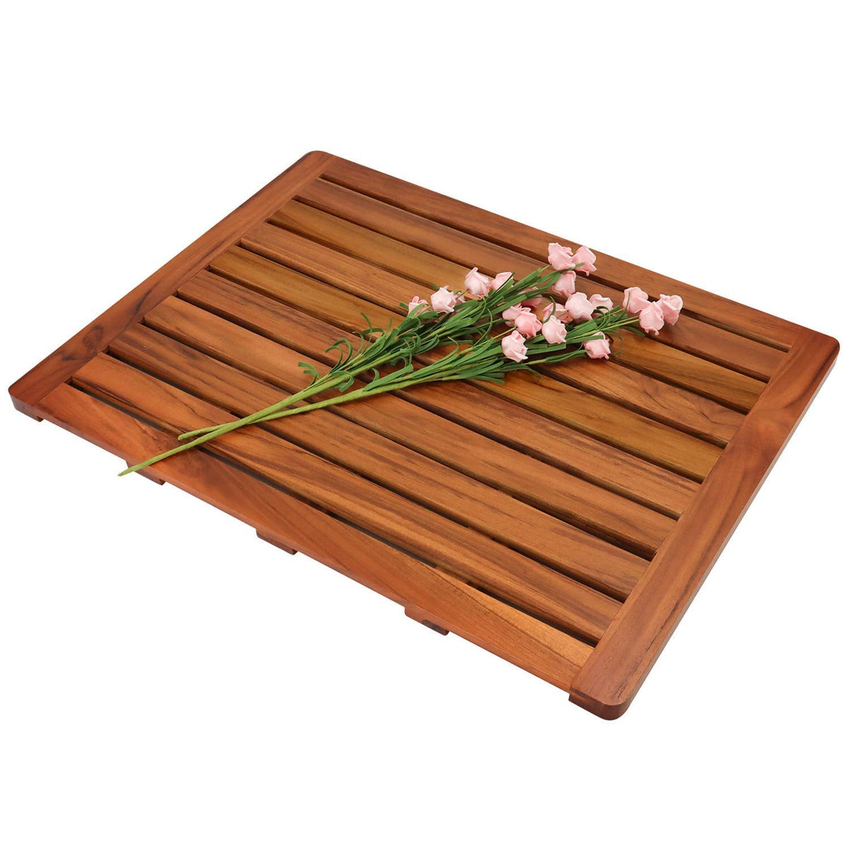 Utoplike Teak Bath Mat, Bathroom Shower Mat, Mon Slip Wooden Floor Mat, Large Size for Spa Home outdoor