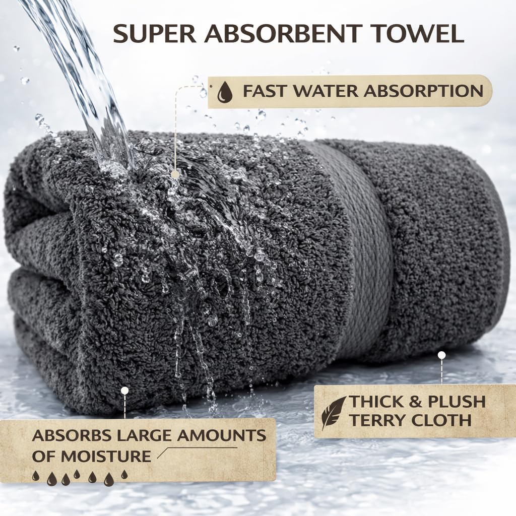 EDB 2X Extra Large Super Jumbo Bath Sheets Towels 100 cm W x 200 cm L Body Wrap Premium Quality 100% Egyptian Cotton Beach, Gym, Spa