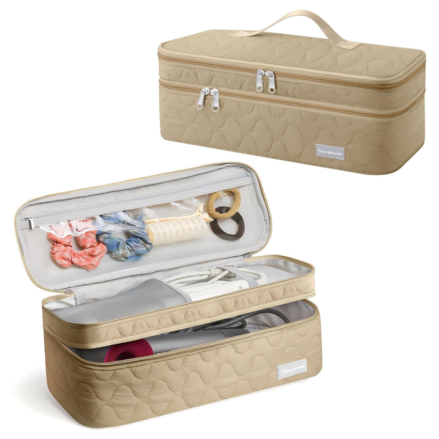 Double Layer Travel Carrying Case Hair Dryer Bag Travel Storage Bag