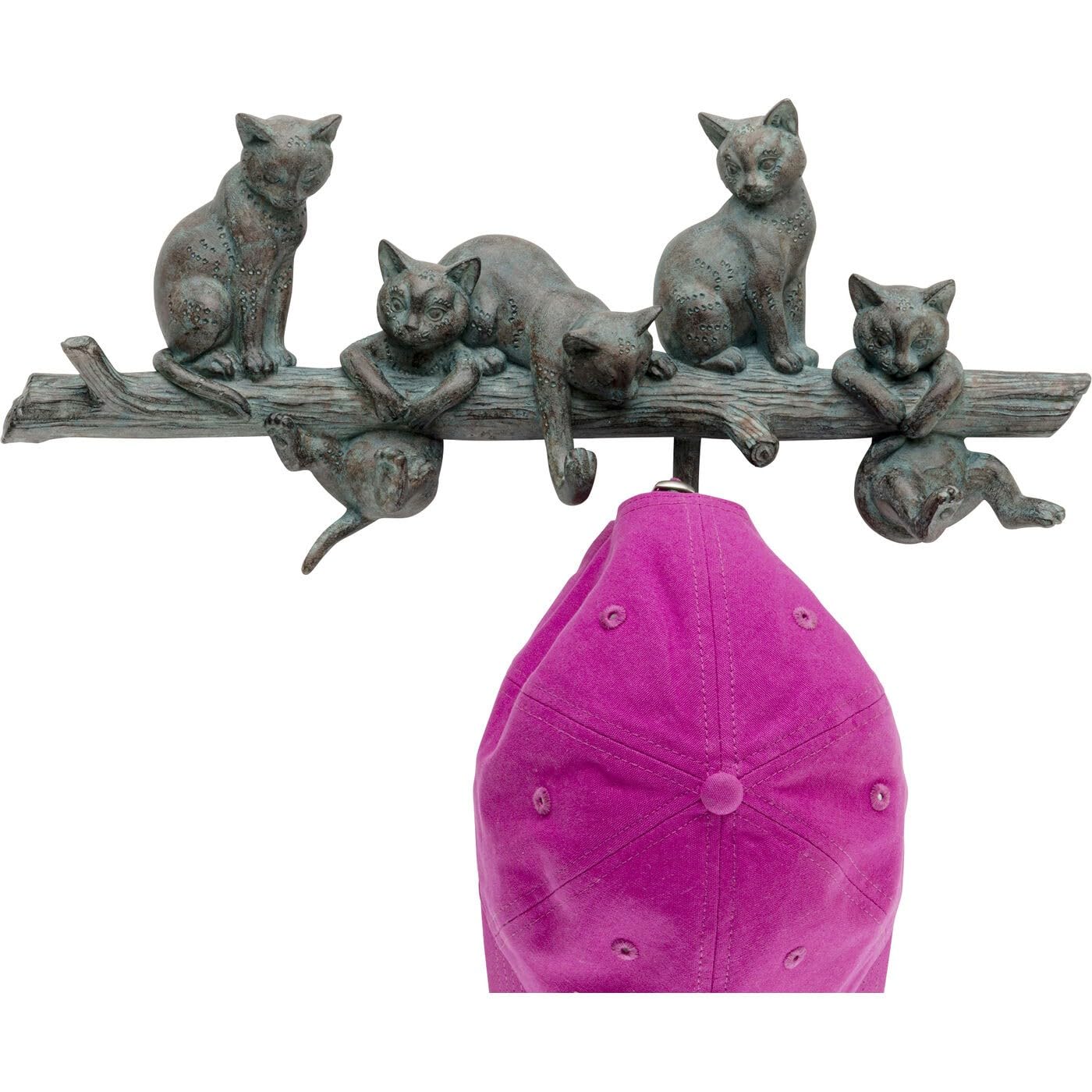 Kare Design Wall Hook Rack Cats Life, Grey, 42 cm, Cat Motif, Home Decor, Wall Organizer, Funny Sculpture, for Coat and Hat