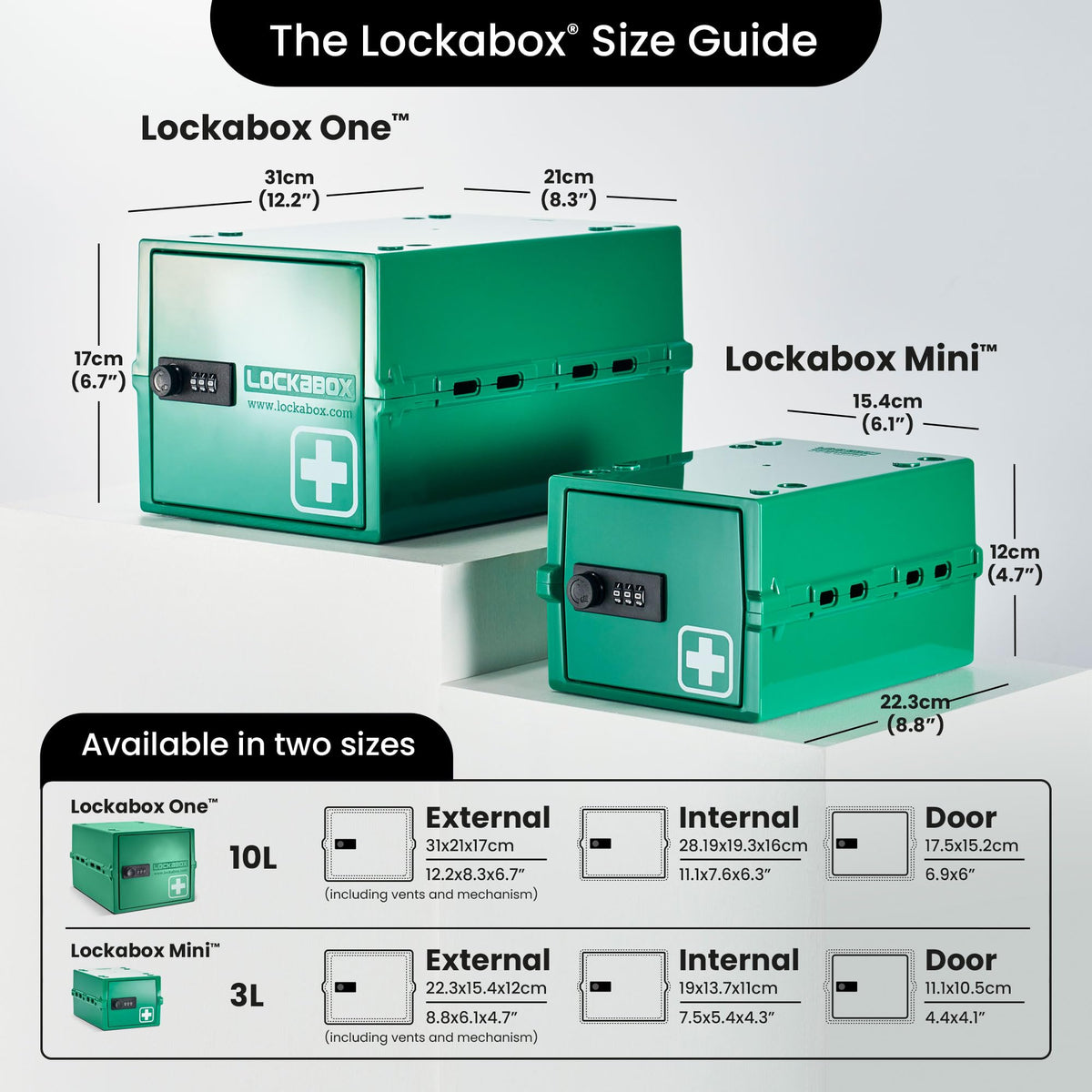 Lockabox One Medi Green | Premium Lockable Medicine Box | 10 Litre Lightweight & Hygienic Medicine Lock Box | BPA-Safe