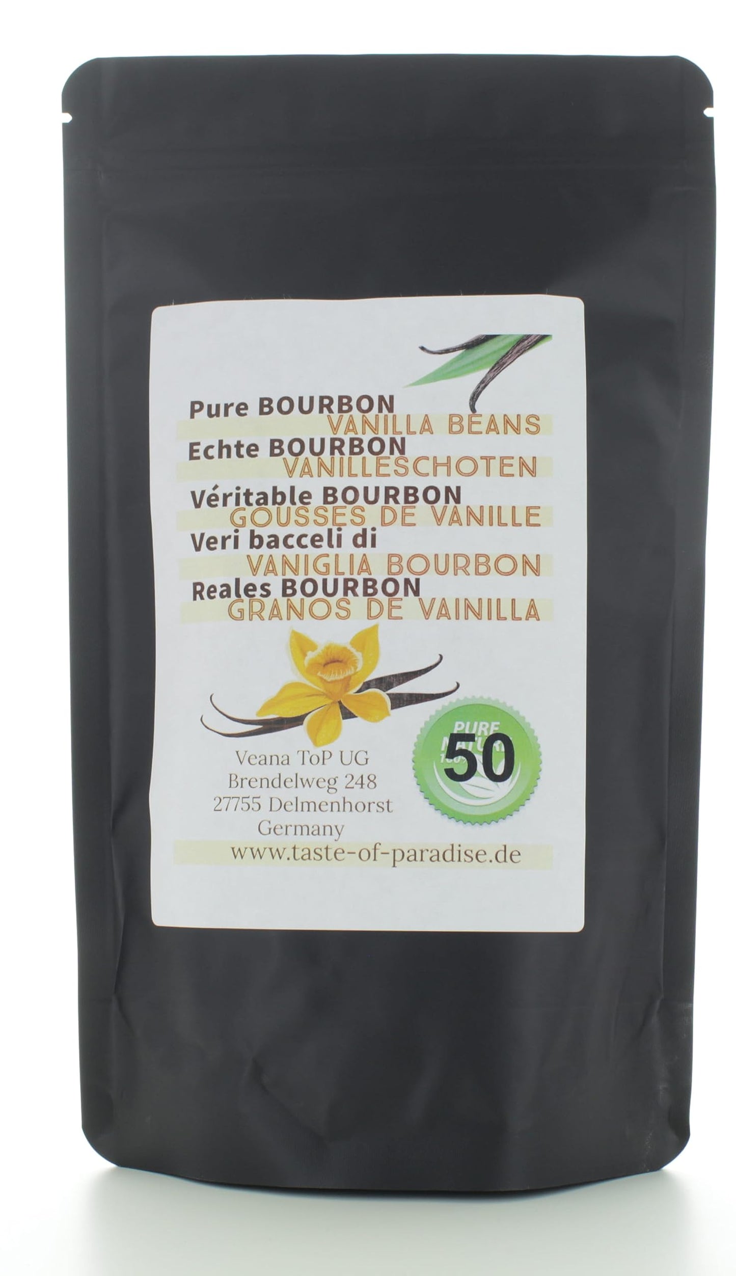 Bourbon Vanilla Pods (50 Pieces - 12-13 cm) 100% Natural from Madagascar - Grade A Gourmet quality