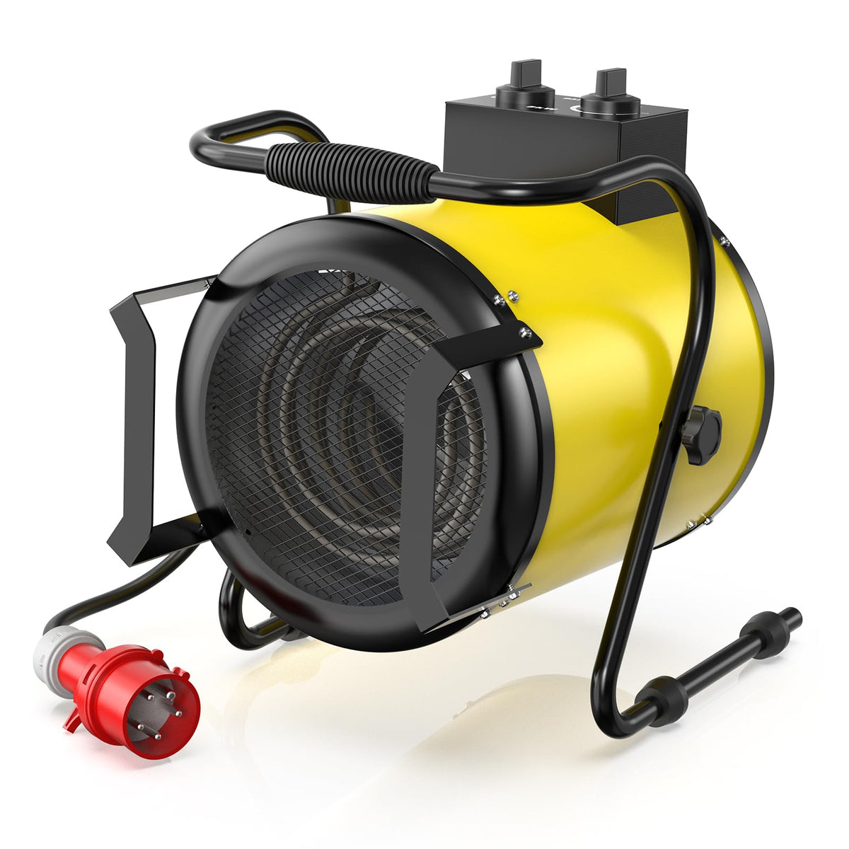 DAHTEC 5000W Enhanced Industrial Electric Heater - Portable & Steel Casing - Space Fan Heaters - Thermostat & Overheat Protection - Ideal for