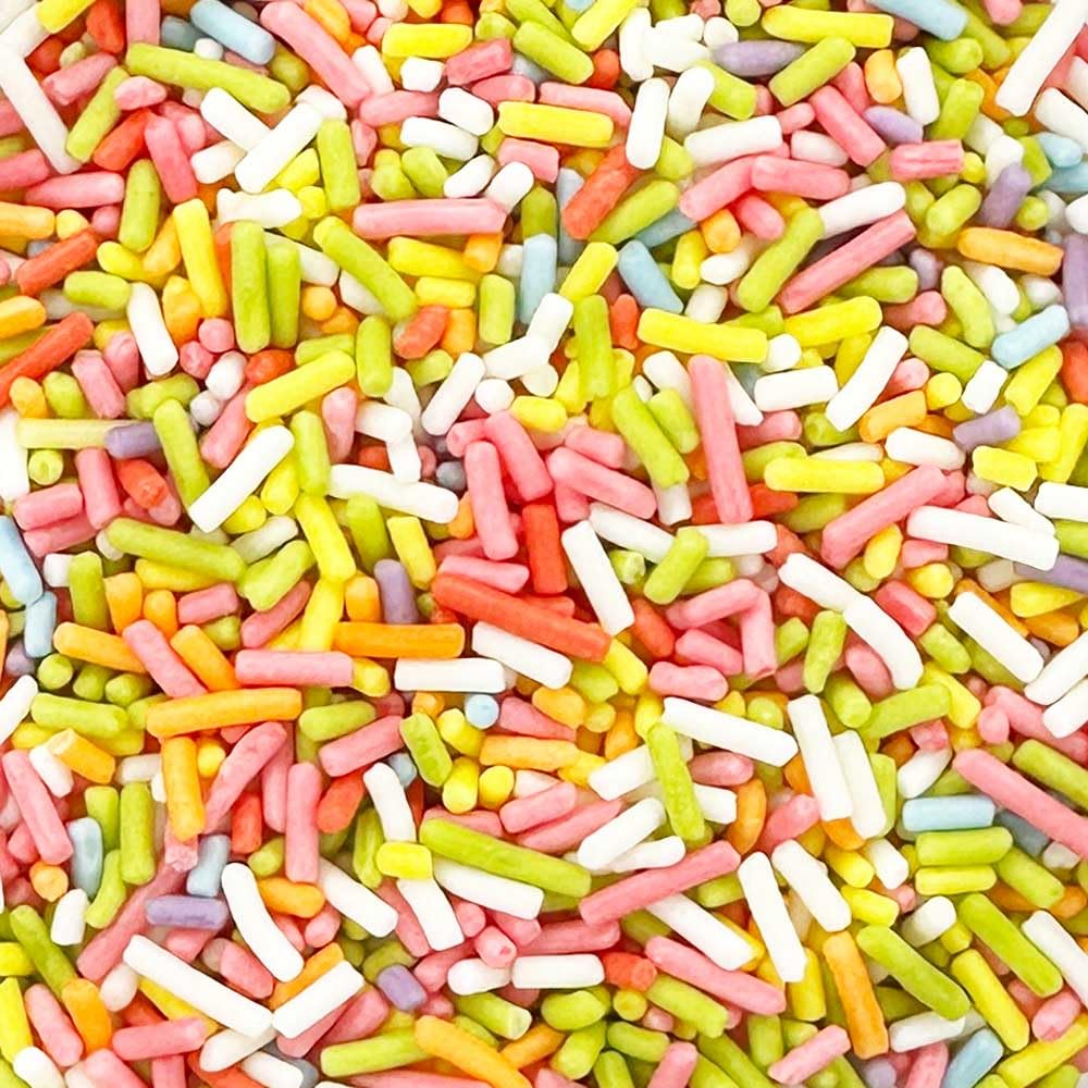 Twist Ingredients - Strands - Multicoloured Cake Topper Sprinkles - 1kg Edible Matt Vermicelli Cupcake Decorations - Ideal for Ice Cream, Cakes,