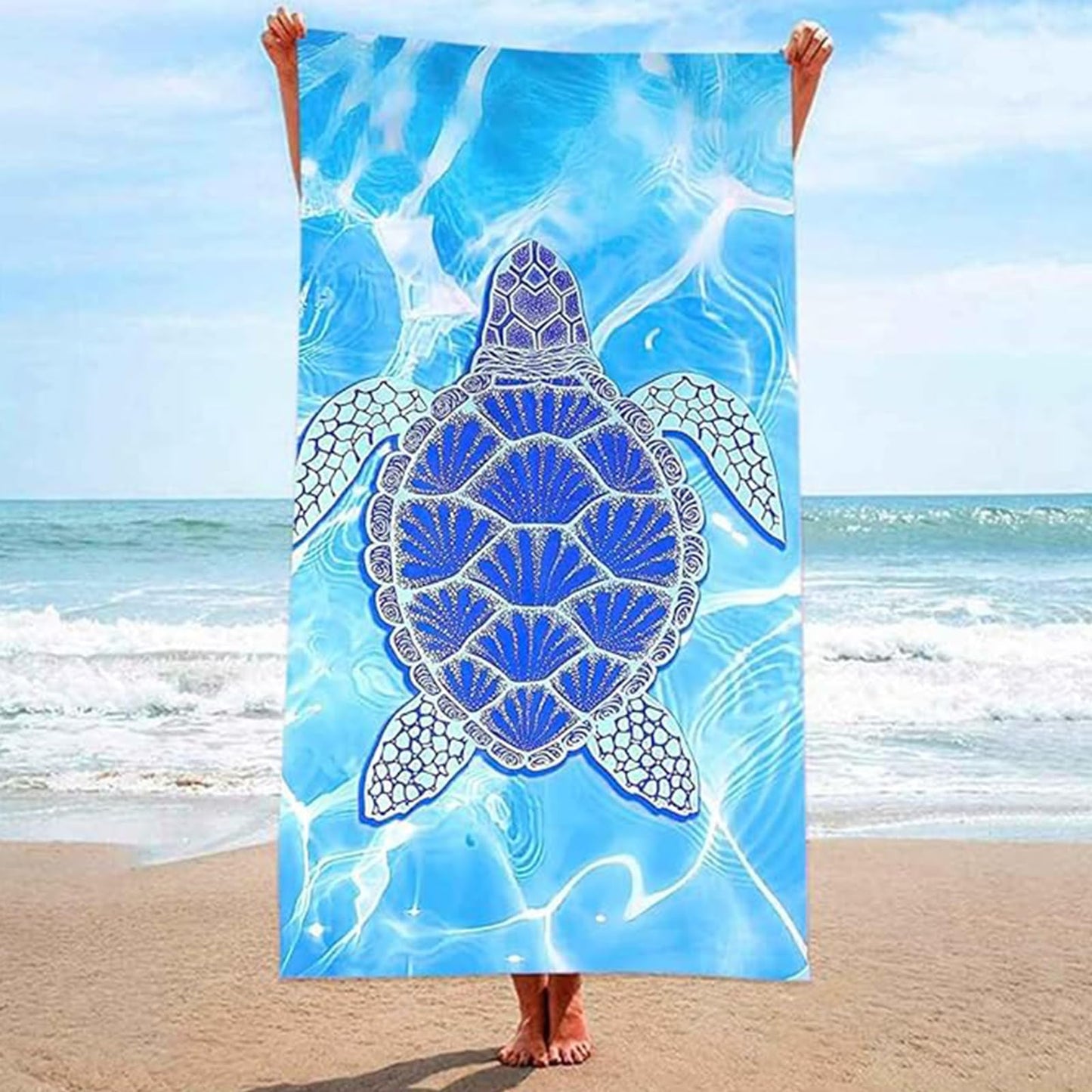 Beach Towels, 2 Pack 180 x 80 cm Microfibre Towels, for Travel, Thin Design