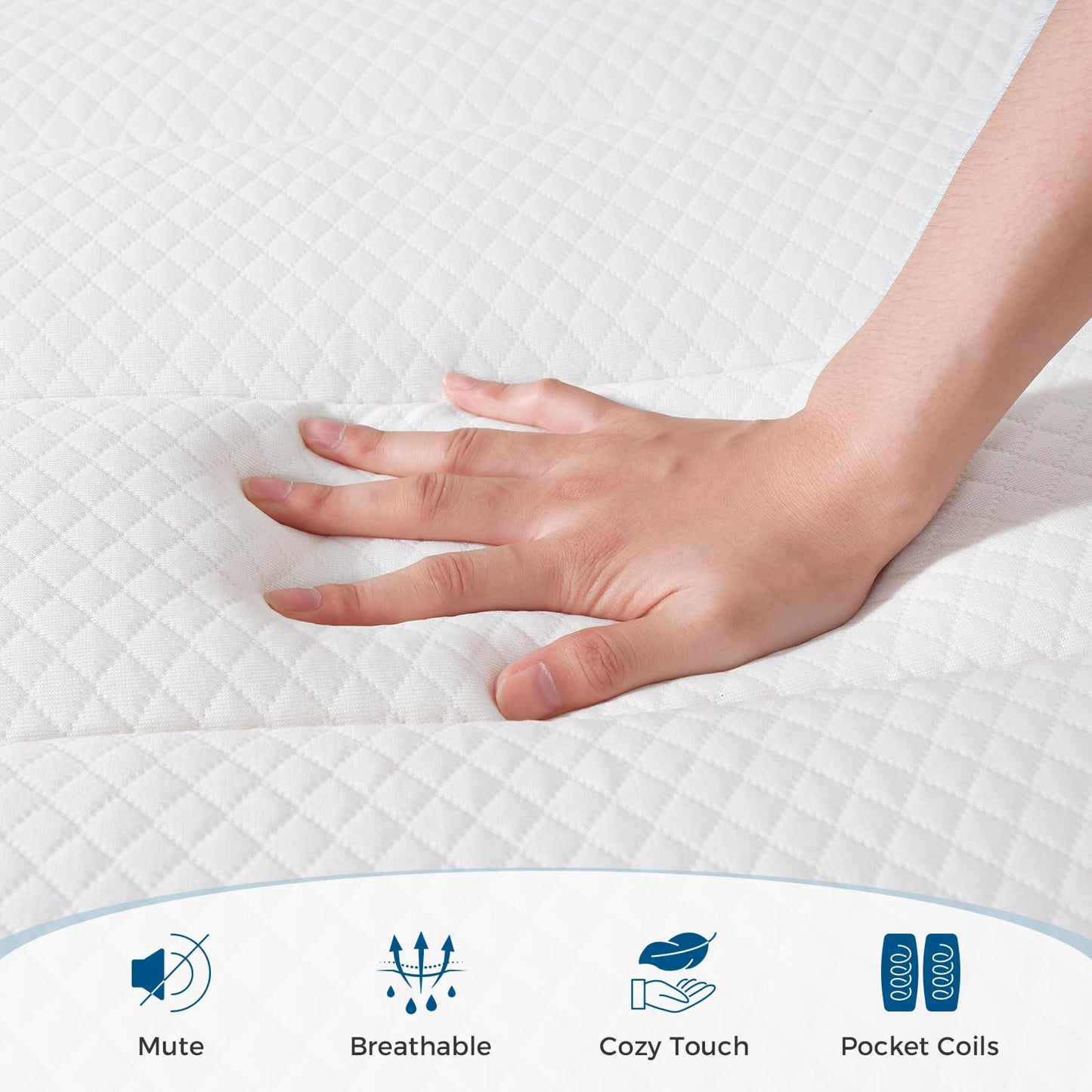 Inofia Small Double Mattress, 12 Inch Hybrid Mattress with Medium Firm Feel