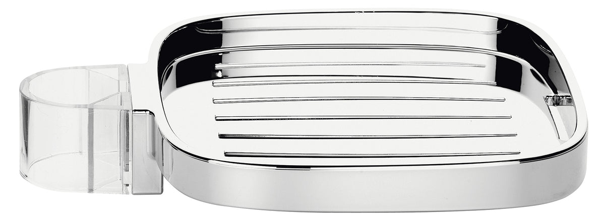 Hansgrohe Plastic Soap Dish for Shower Rod Softcube Soap Dish 26519000, Chrome-plated, Oval, 1 piece, 0.06 kg, Adjustable