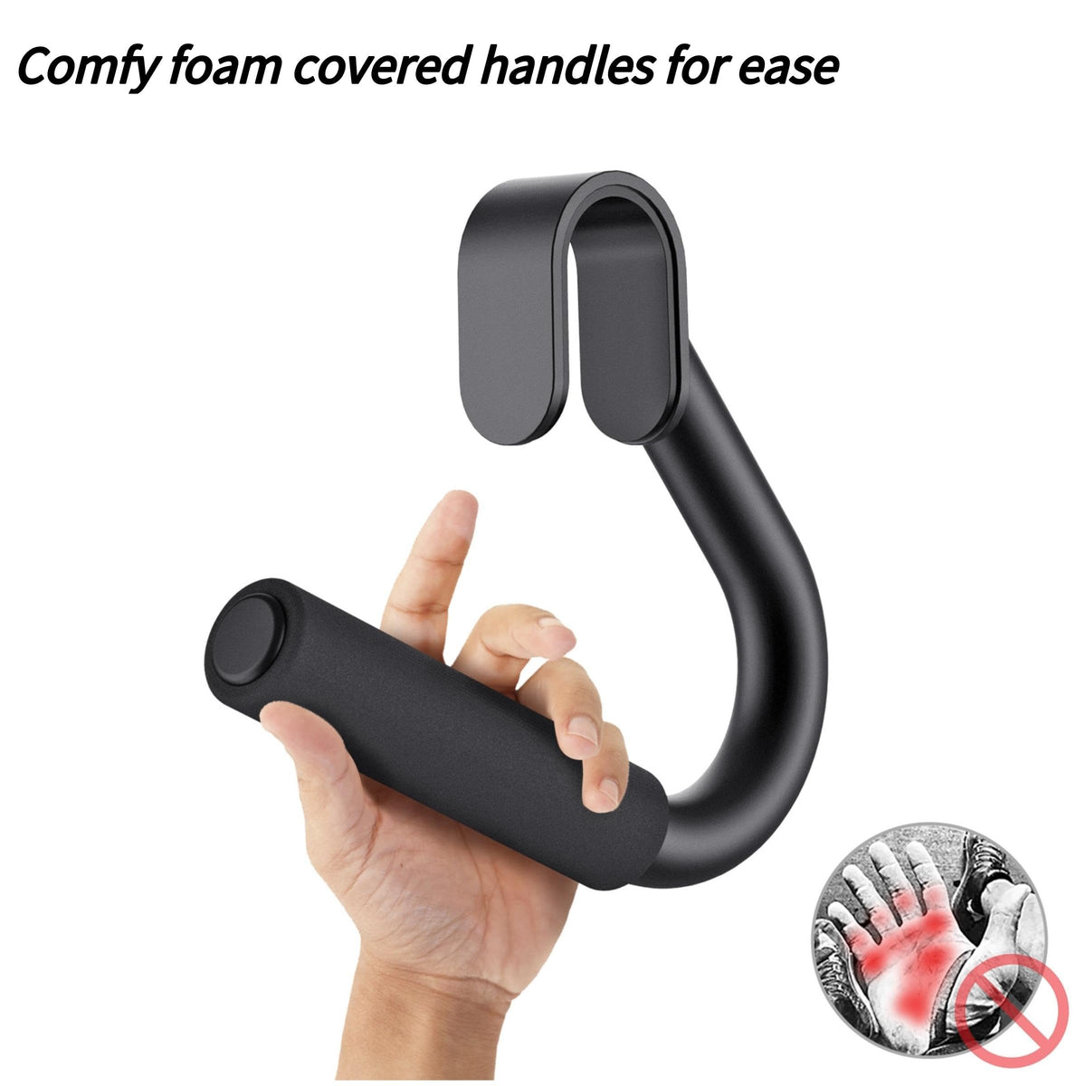 SELEWARE Multifunctional Grip Hadles Robust Steel Tubing Netural Grip Pullup Handle Attachments For Pull-up Bars, Barbells and Resistance Bands Comfy