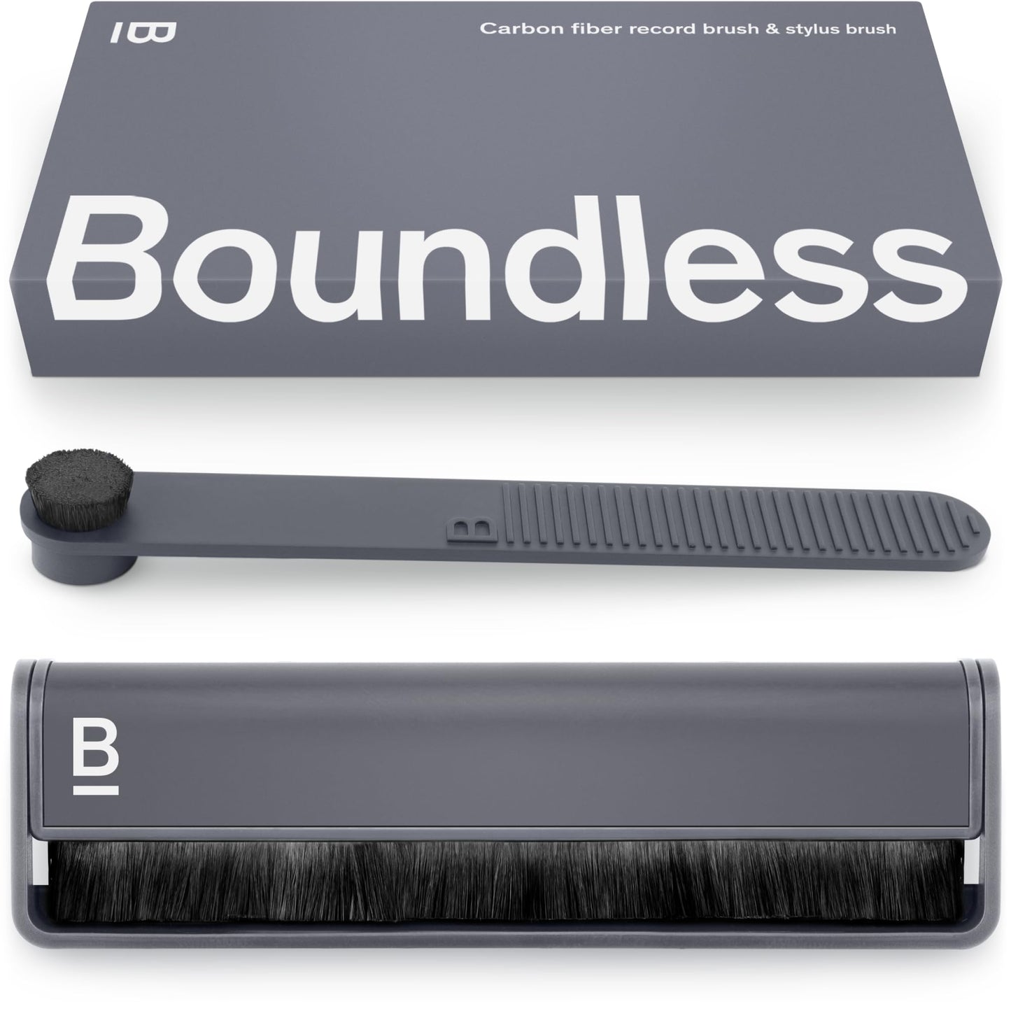 Boundless Audio Record Cleaning Kit - 2-in-1 Vinyl Cleaning Kit Includes Record Brush & Stylus Cleaner - Carbon Fibre Anti-Static Vinyl & Stylus