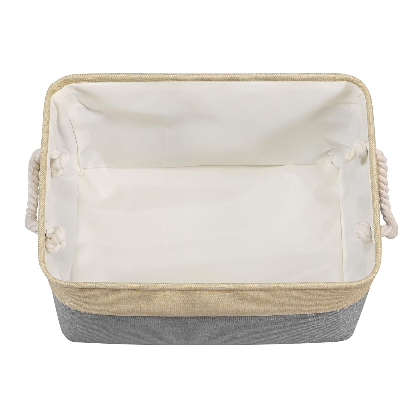 Univivi Canvas Storage Boxes, 43 x 30 x 25cm Extra Large Fabric Storage Baskets for Shelves with Rope Handles, Foldable Storage Box for Kallax Unit