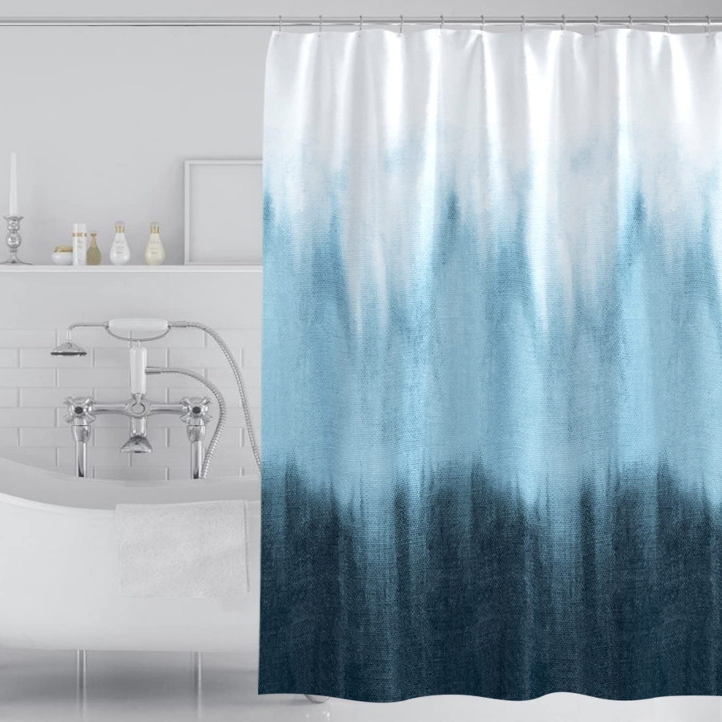 Tennove Shower Curtain 240 x 200cm Modern Thick Polyester Fabric Mildew Resistant Shower Curtain Liner for Bathroom Decor Waterproof Long Bath Curtain