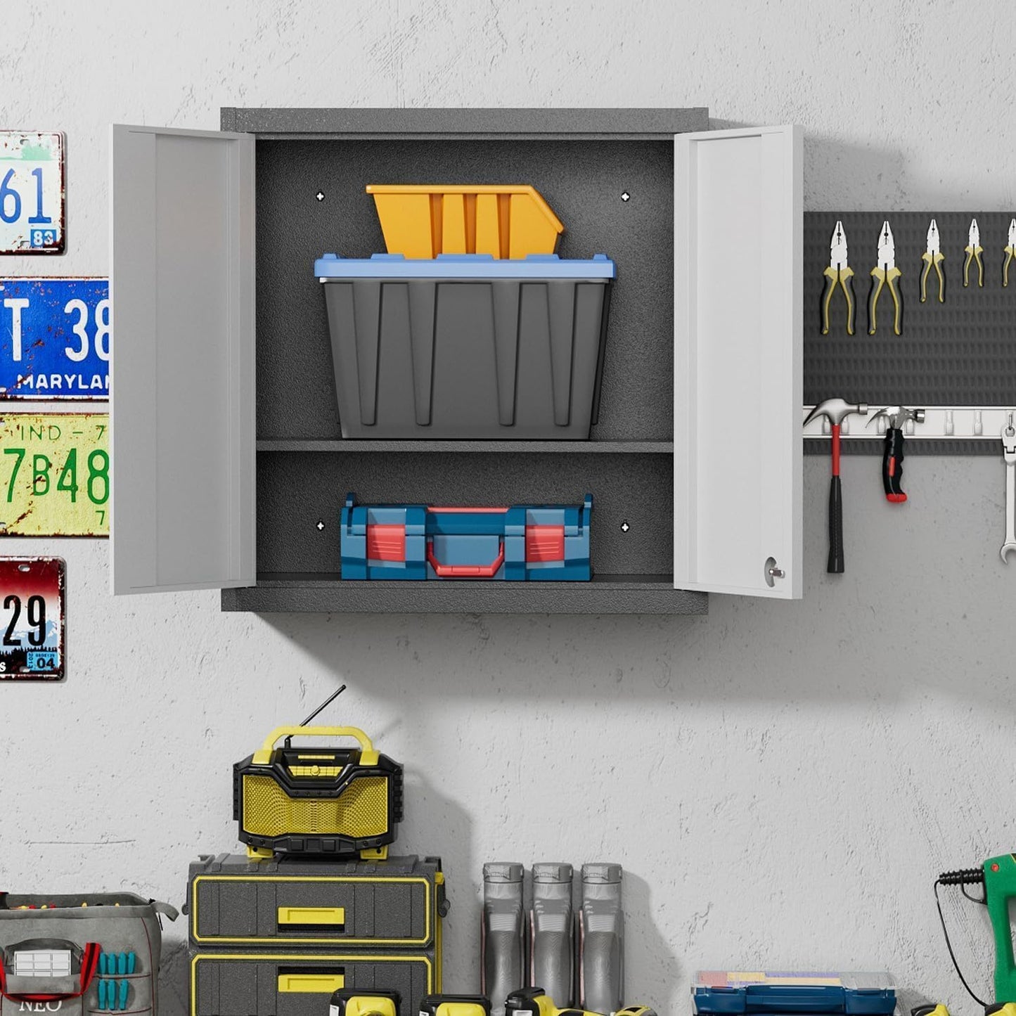 SUPEER Wall Cabinets for Garage,Metal Wall Cabinet