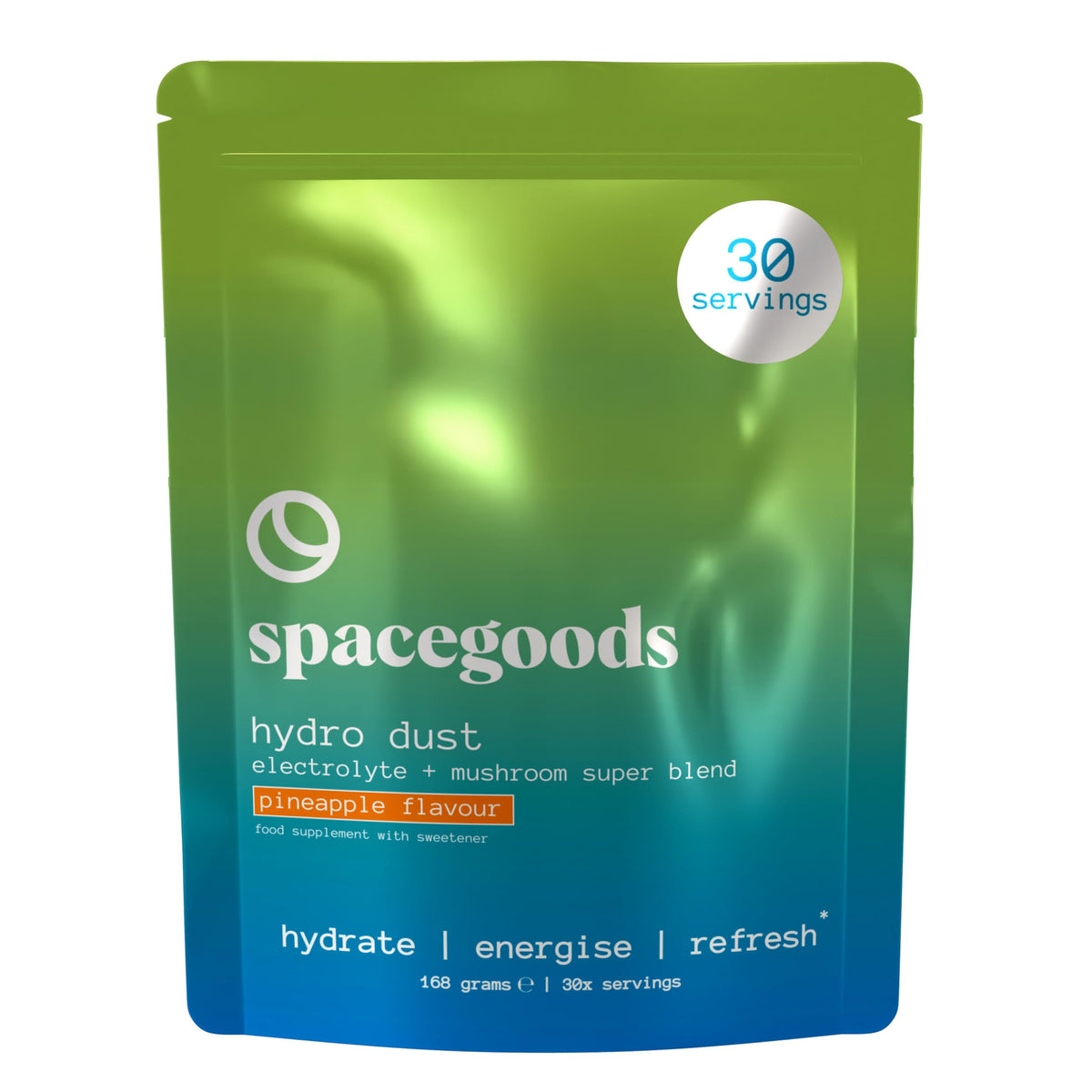 Spacegoods Hydro Dust 168g | 30 Servings | Electrolyte Hydration Blend with Himalayan Pink Salt, Vitamin B & Zinc | Supports Energy, Mental Clarity &