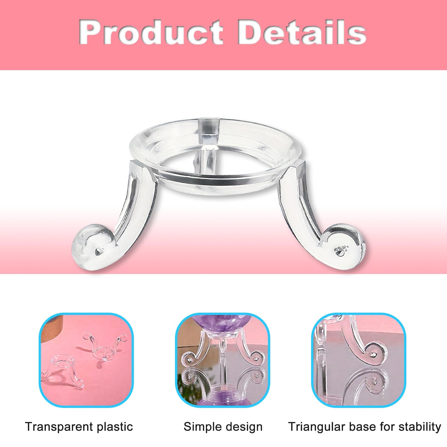 ZAYIO 4pcs Transparent Acrylic Crystal Ball Display Stands for Spheres
