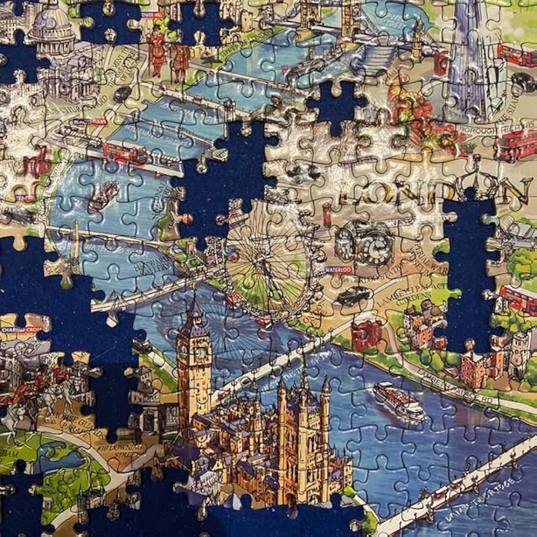 London Landmarks | 1000 Piece Jigsaw Puzzle | London Map Puzzle | Sustainable Puzzle for Adults | Premium 100% Recycled Board | Great Gift for Adults | Gibsons Games