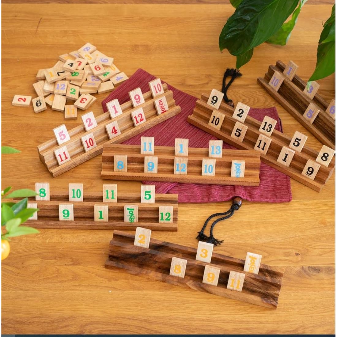 LOGOPLAY Rummy for 6 players - Okey - board game - placement game with 162 tiles in a fabric bag