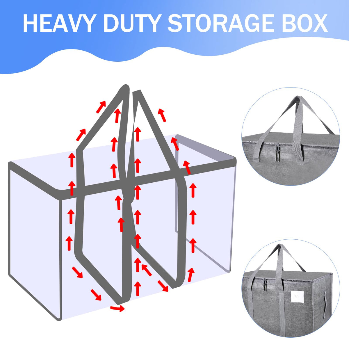6 Pack 90L Moving Bags, Heavy Duty Storage Bags Dorm Moving Essential,Gray