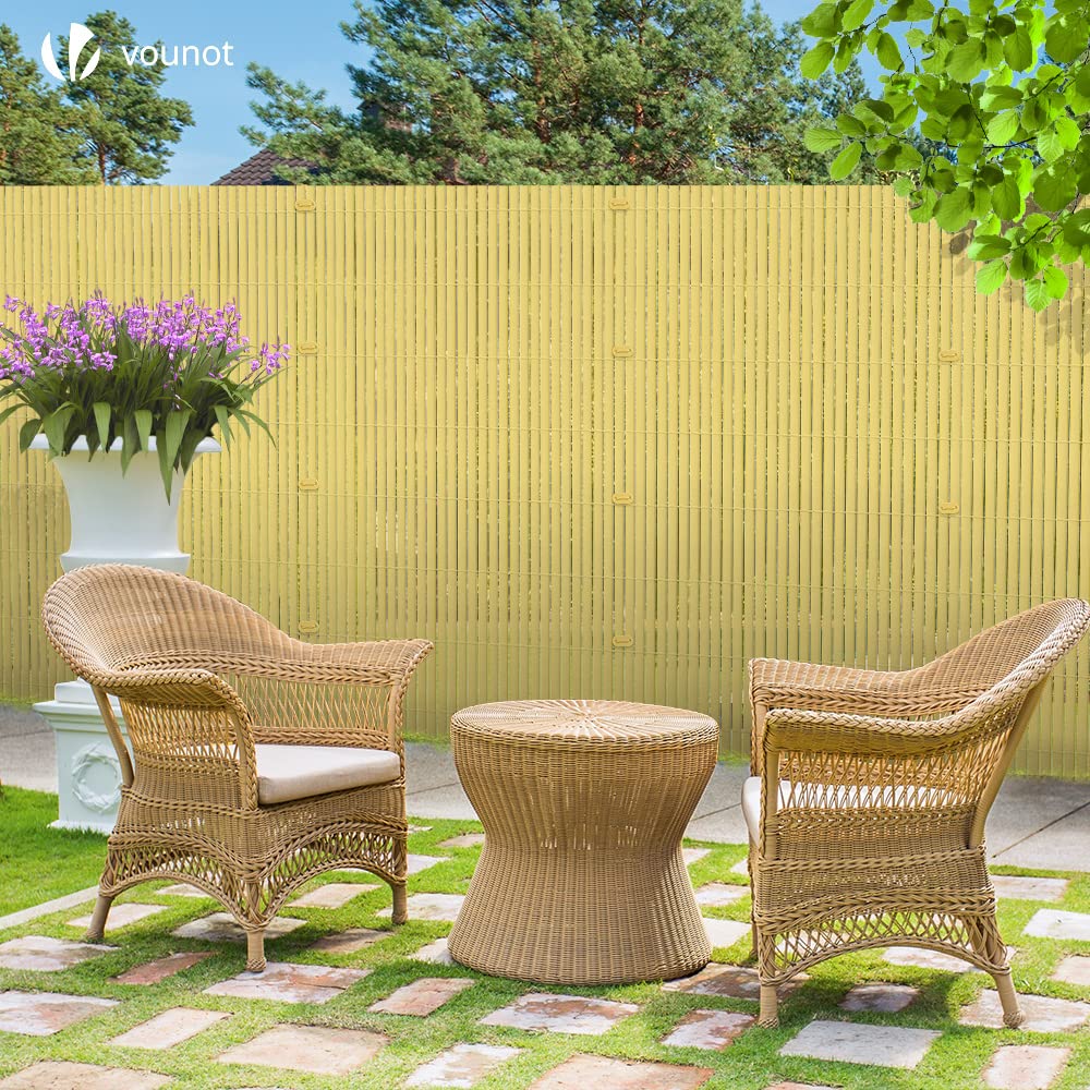 VOUNOT PVC Privacy Screening Fence 80 x 500 cm, Double Reinforced Struts Privacy Protection for Garden, Balcony and Terrace, Wind and Sun Protection