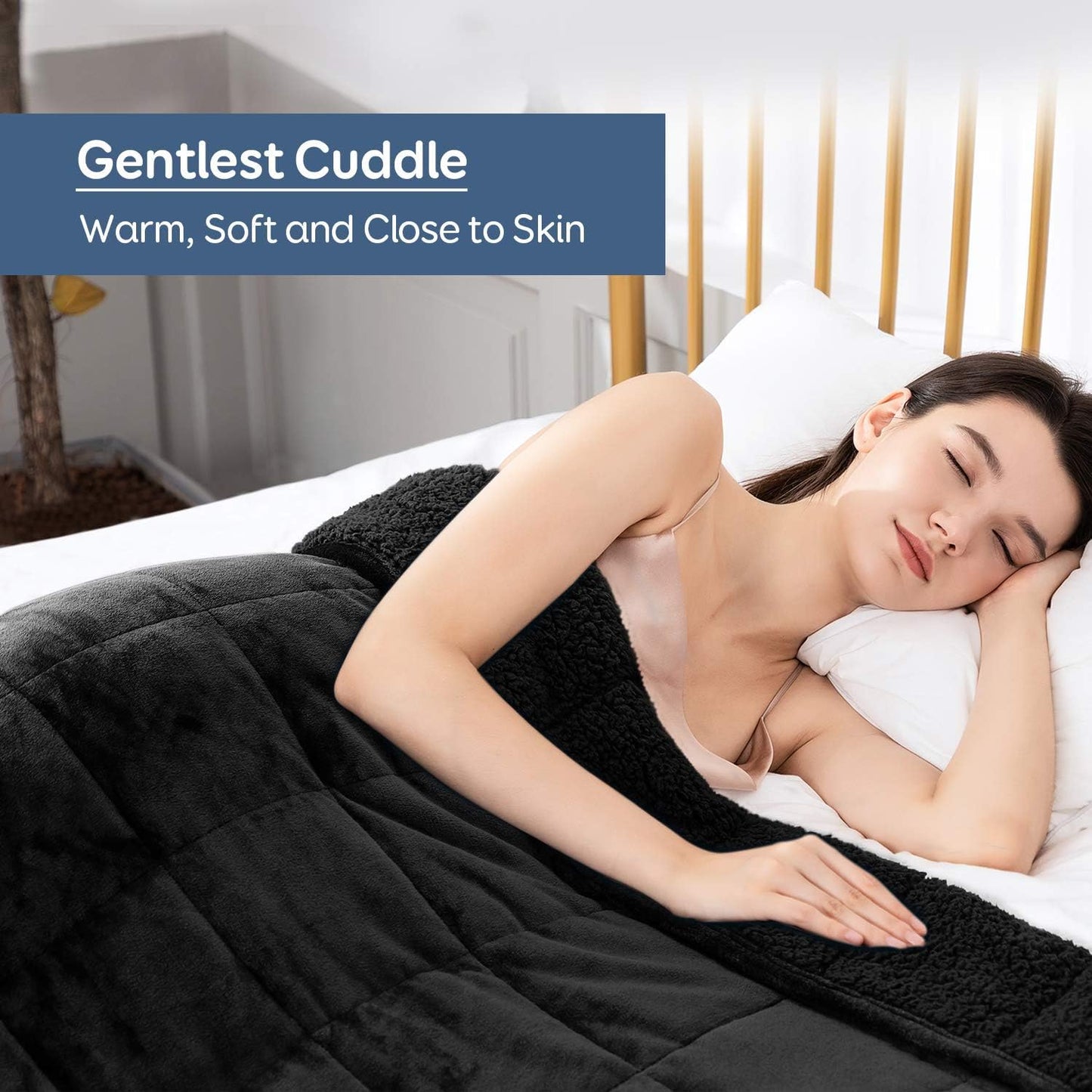 Sivio Weighted Blanket for Adult, 7kg Sherpa Heavy Throw with Fleece Reversible, Queen Size, Weighted Blanket for Men and Women Deep Sleeping,