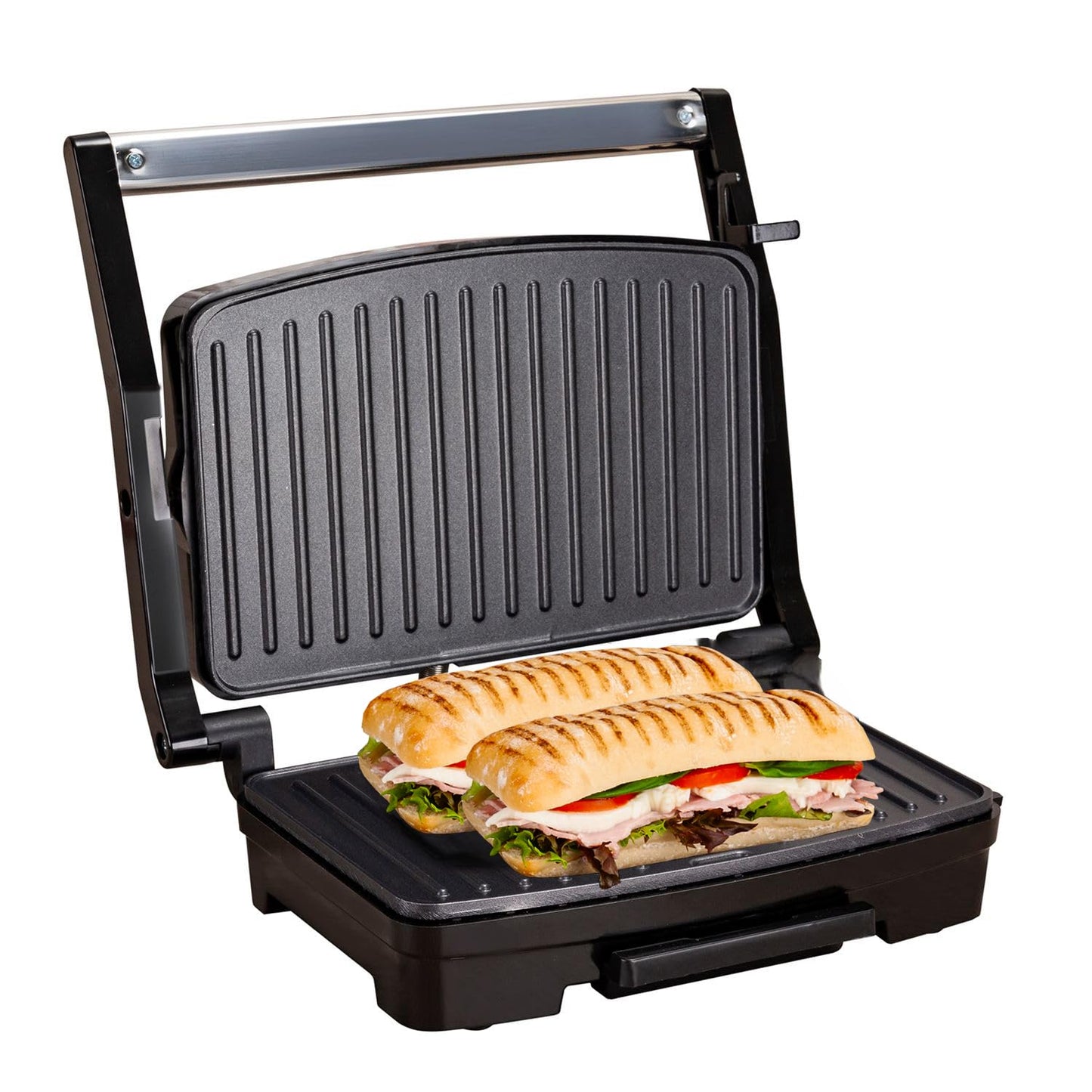 Sensio Home Panini Press, Sandwich Toaster & Health Grill - Non-Stick Easy Clean Plates, Automatic Temperature Control, Excess Oil Channel & Drip