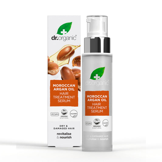 Dr Organic Moroccan Argan Oil Hair Treatment Serum, Detangle, For Frizz, Dry & Damaged Hair, Mens, Womens, Natural, Vegan, Cruelty-Free, Paraben &