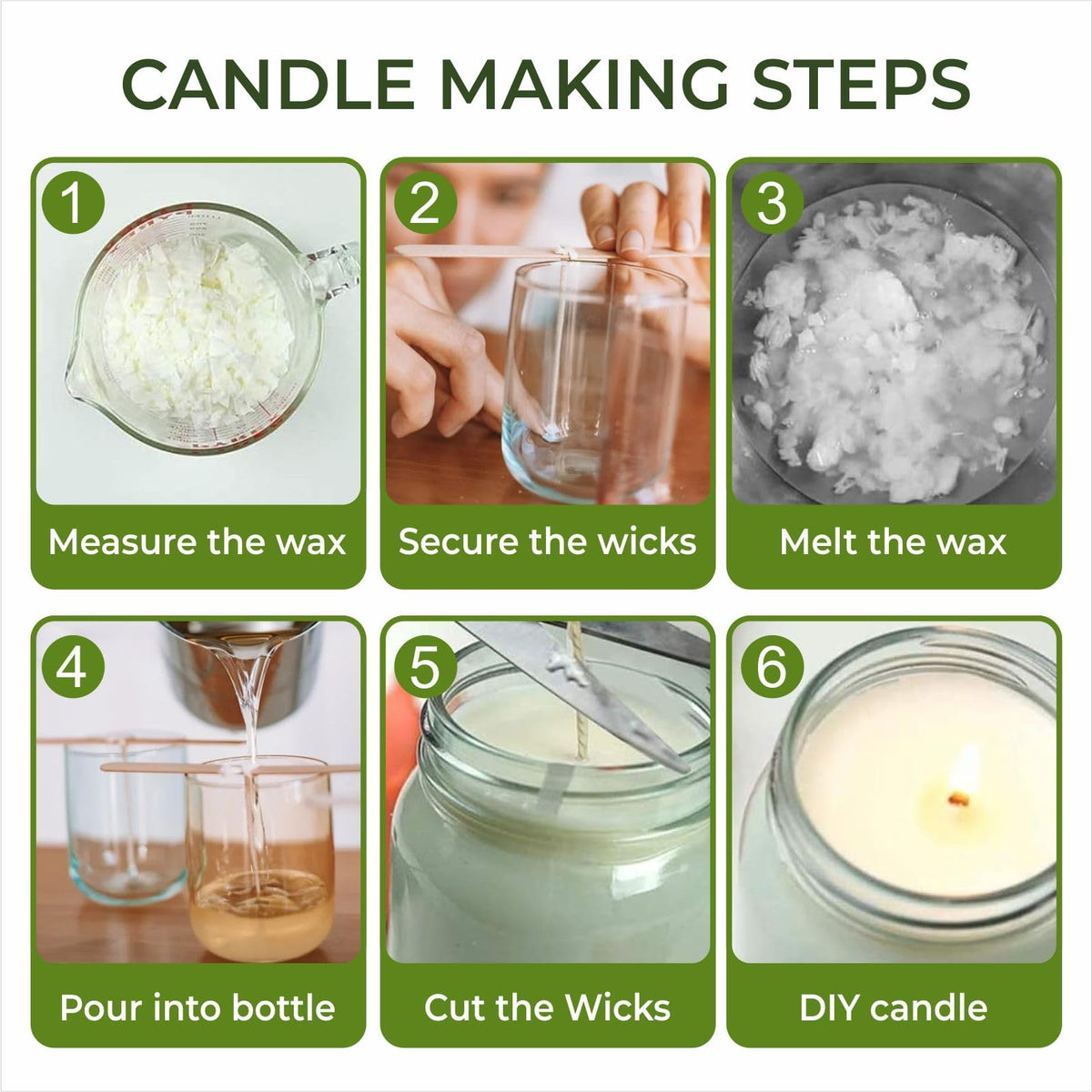 Auroh 100% Pure Soy Wax for Candle Making 10KG Natural SOYA Container Wax Flakes  Biodegradable, eco-Friendly Wax