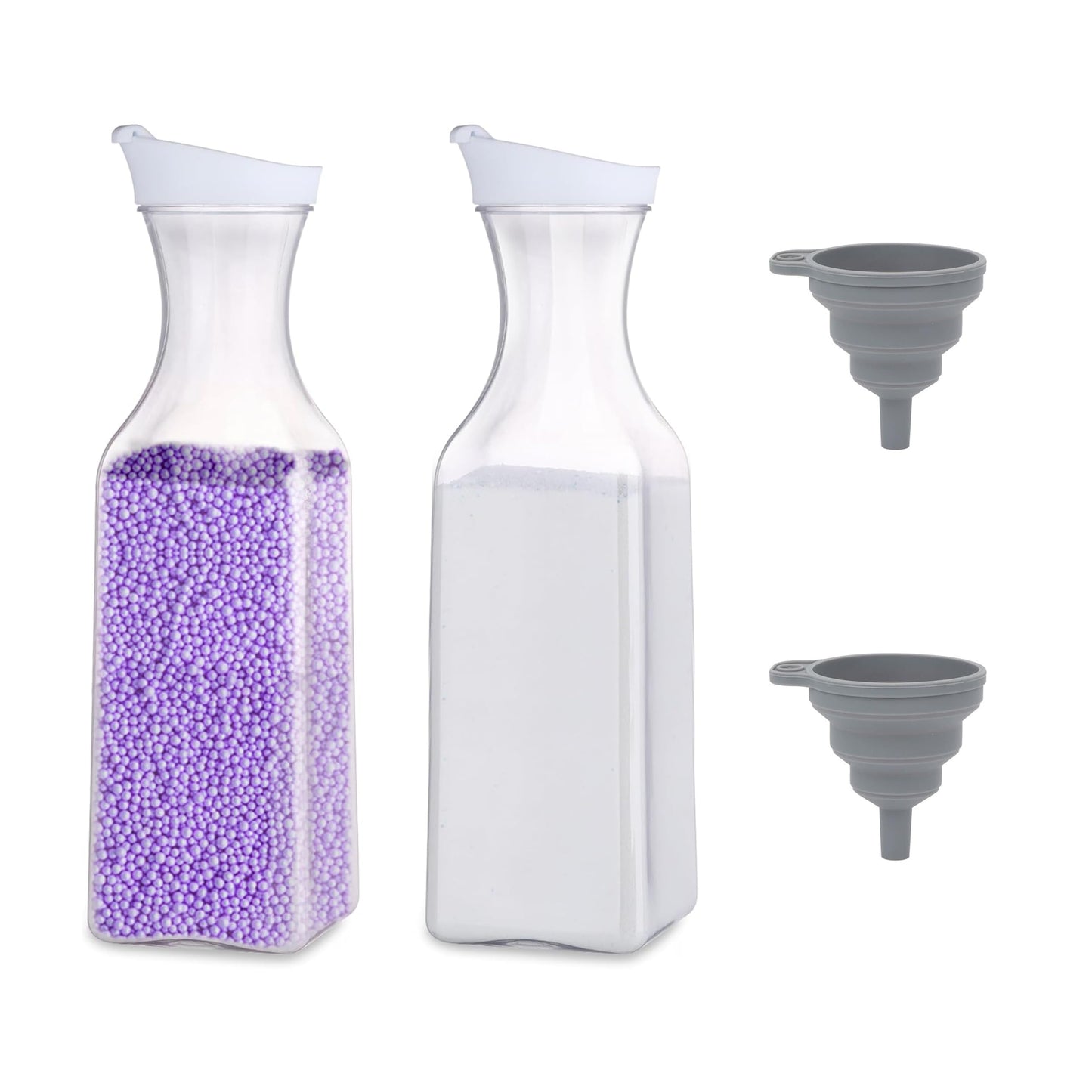 2PCS Washing Powder Storage, 1.5L Detergent Dispenser with 2 Funnel