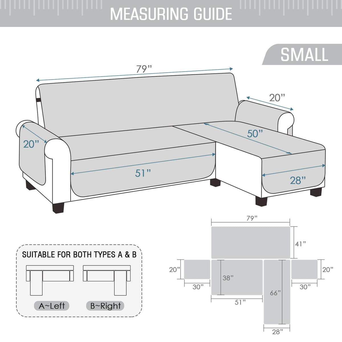 TAOCOCO Corner Sofa Bed Cover Reversible 2 Seater Chaise End Sofa Cover L Shape Sofa Protector for Pets Furniture Sofa Protector (Pale Grey)