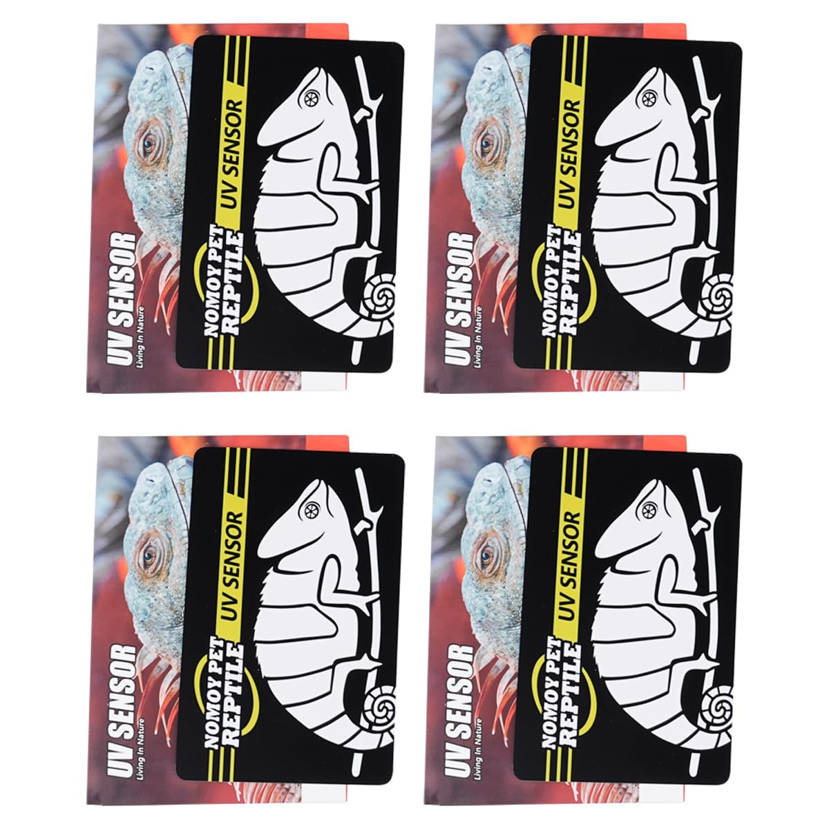 Namvo 4PCS UVB Tester Card for Reptiles - Reusable UV Sensor for Quick Detection of UVB Radiation from Reptile Bulb Light Lamps