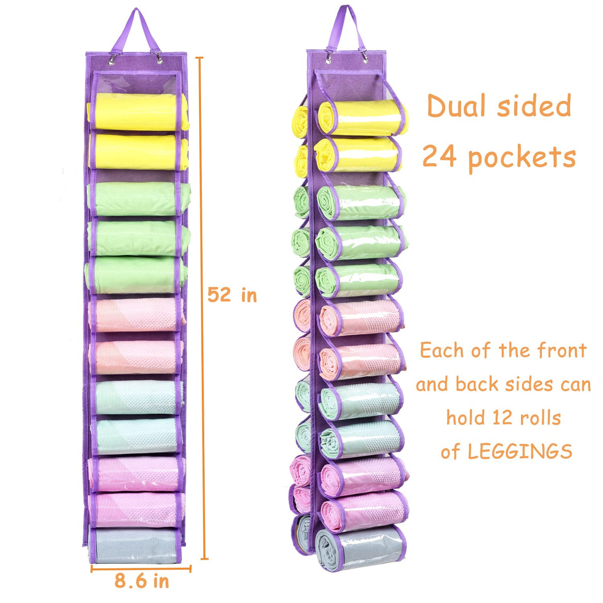 RZMAYIS Legging Storage Bag Storage Hanger Can Holds 24 Leggings or Shirts Jeans Compartment Storage Hanger