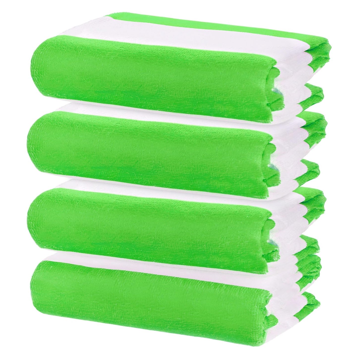 M METERXITY 4-Pack Large Stripe Beach Towels 30x60in Green