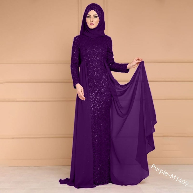 Elegant Sequinned Long Fish Tail Dress