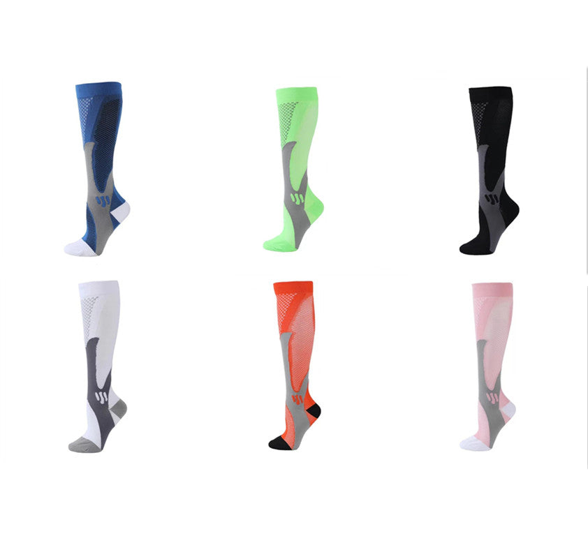 Compression Long Tube Sports Socks | Anti-Fatigue Elastic Athletic Socks for Running, Cycling & Gym | Men & Women | S–7XL