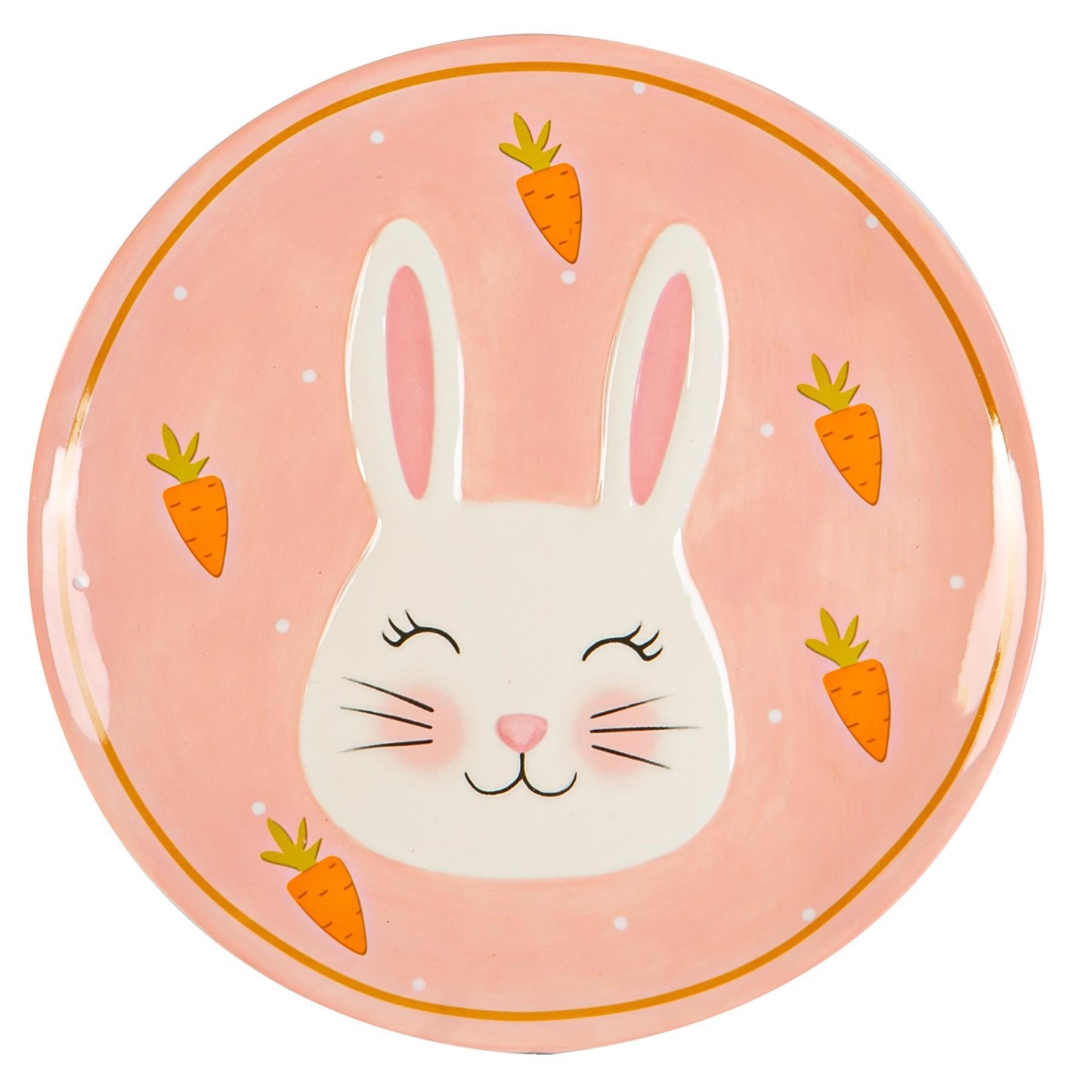 27cm Pink Bunny Dolomite Cake Stand