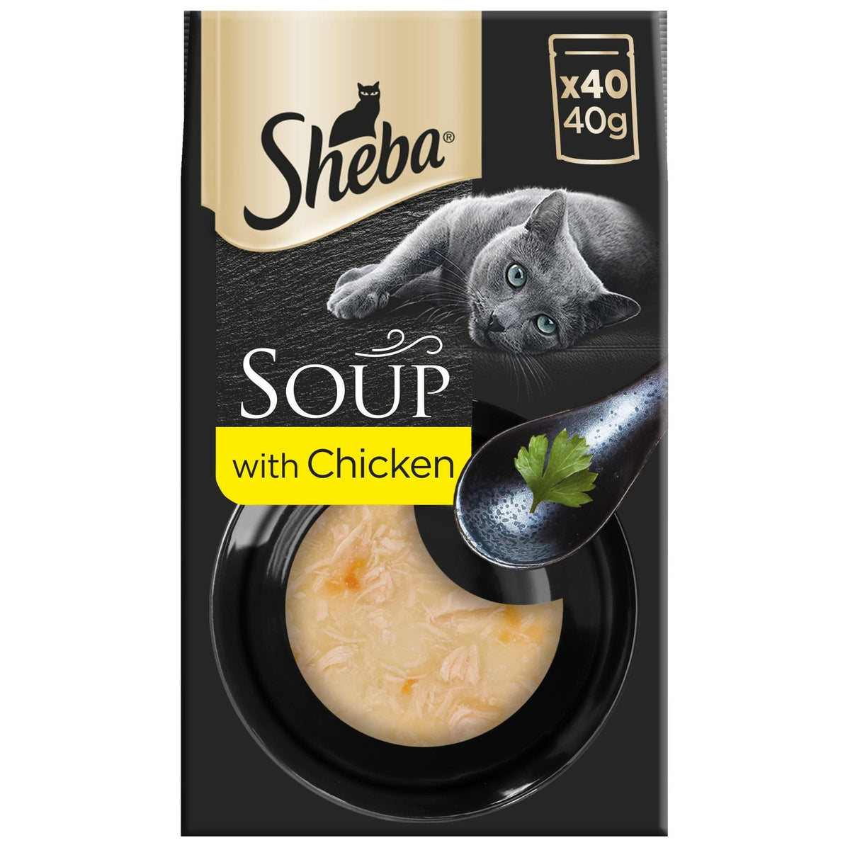 Sheba Classics Soup Adult Wet Cat Food Pouch with Chicken Fillets 4 x 40g - Case of 10
