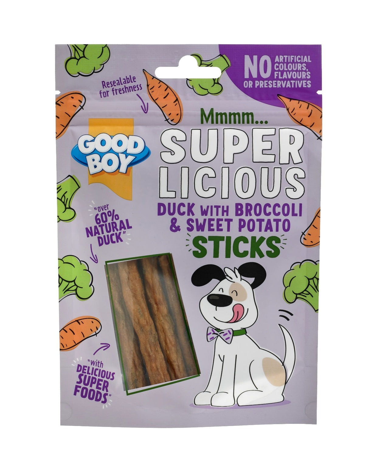 Good Boy Duck with Broccoli and Sweet Potato Sticks 70g - Case of 14