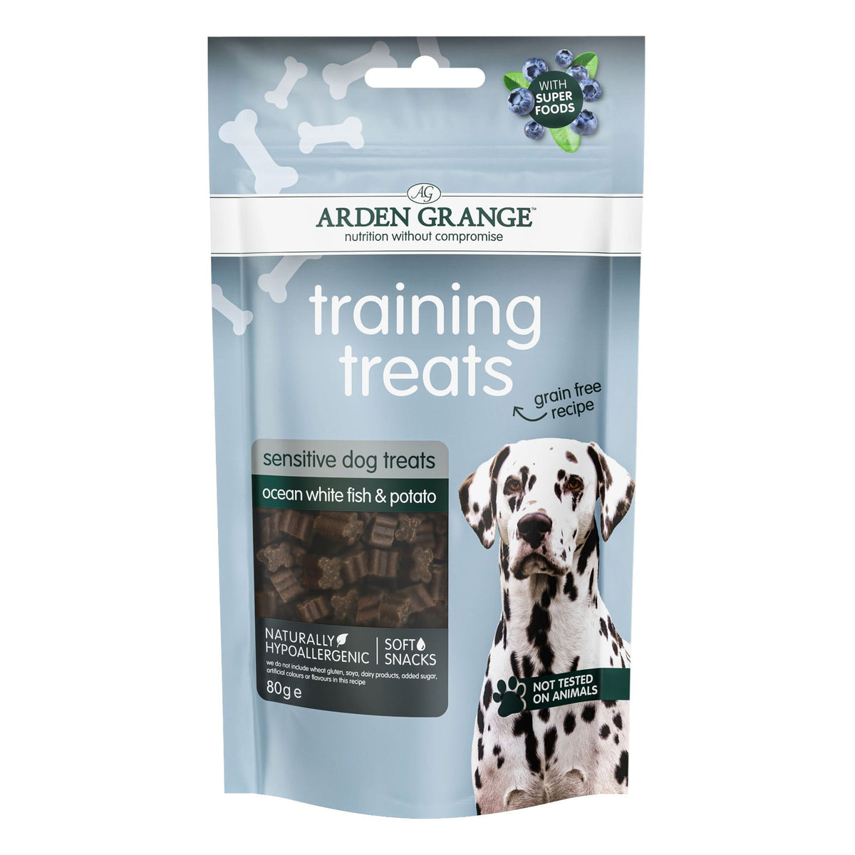 Arden Grange Training Treats Sensitive Grain Free with Ocean White Fish 80g - Case of 10