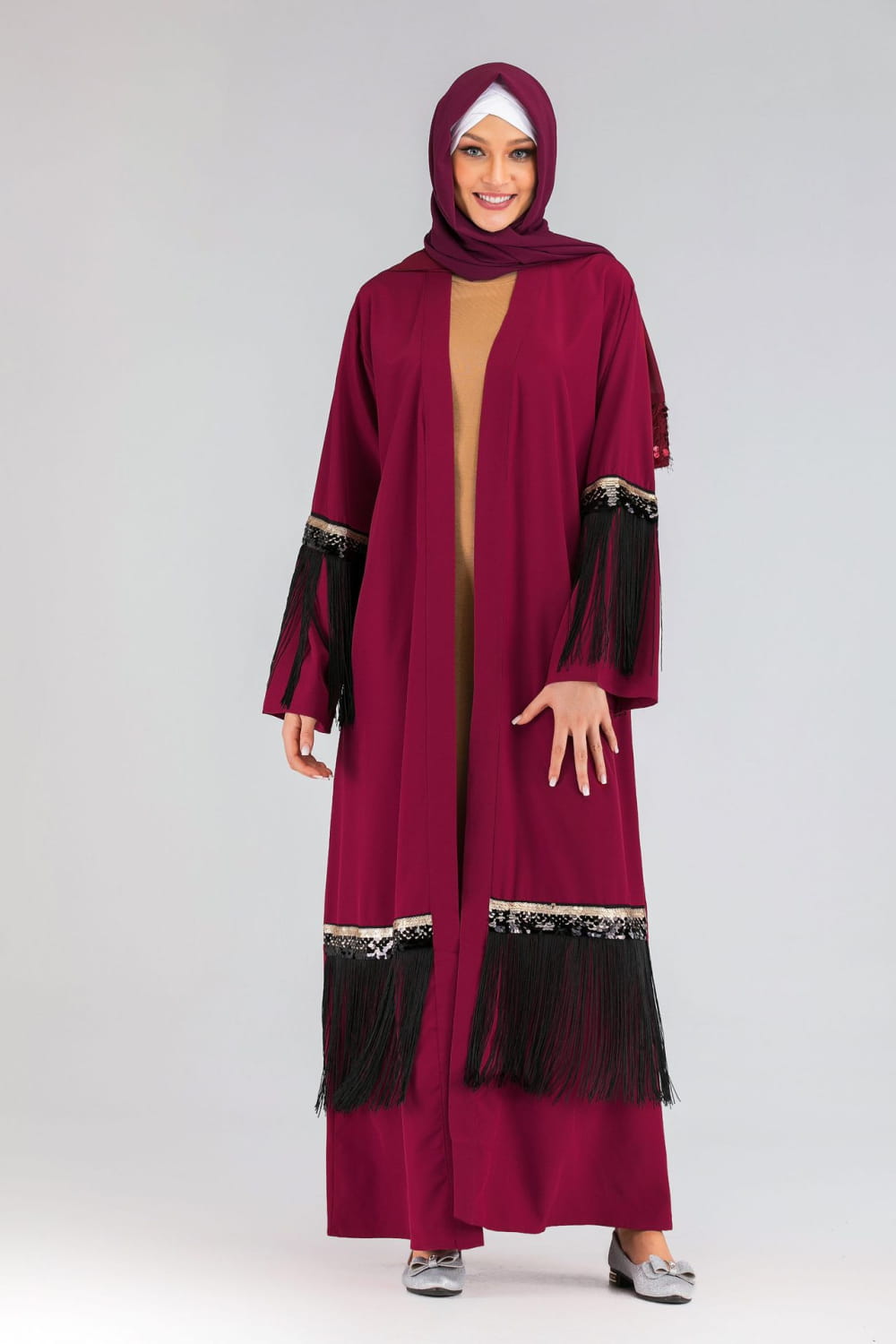 Fringed Abaya - Luxury Statement Piece
