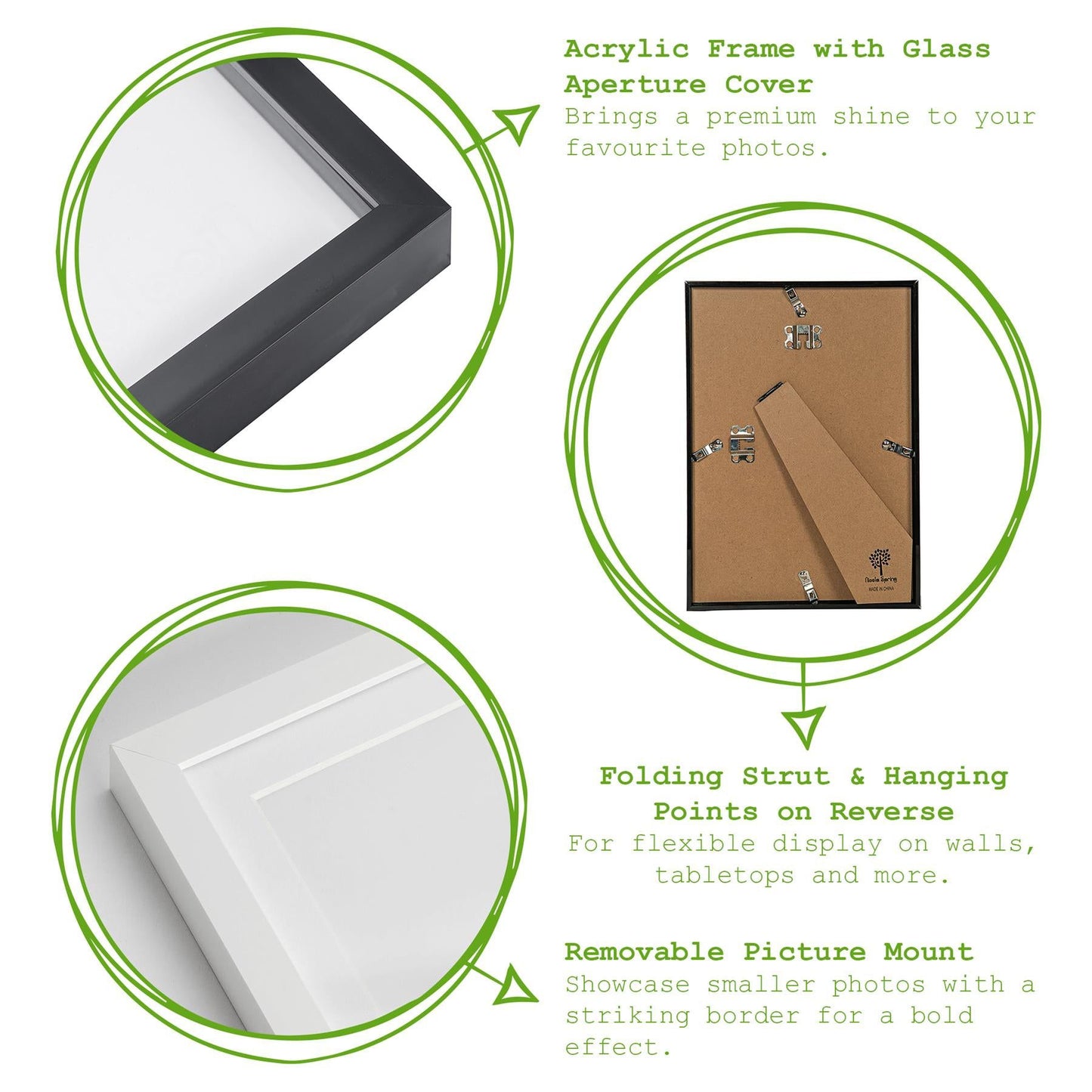 White 8" x 10" Photo Frame with 4" x 6" Mount