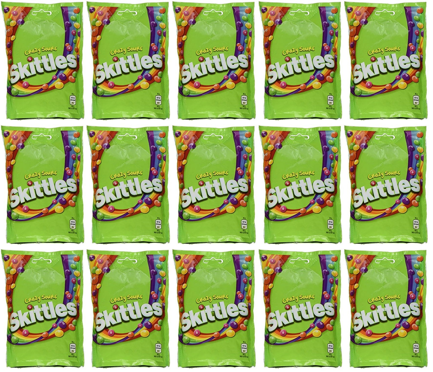 15 x Skittles Crazy Sours 136G