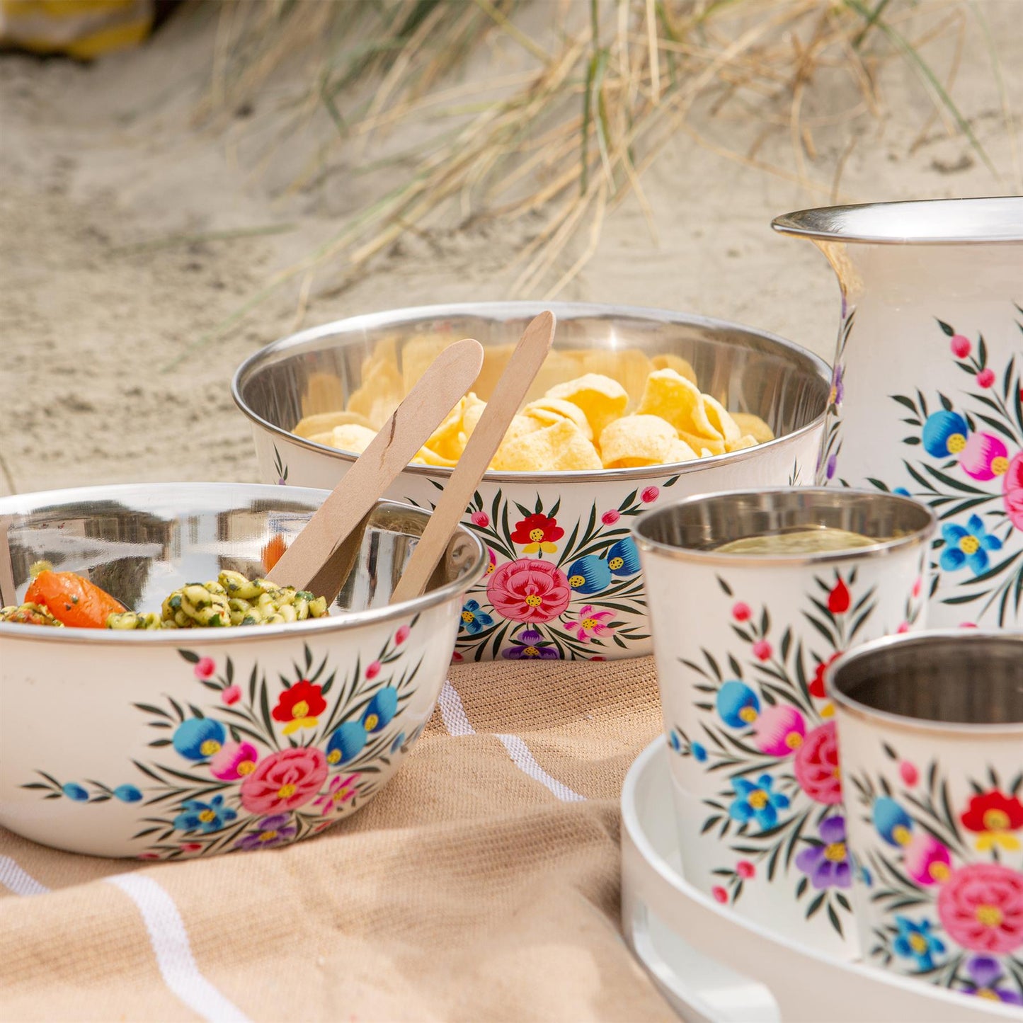 Pansy 21.5cm Stainless Steel Picnic Bowl