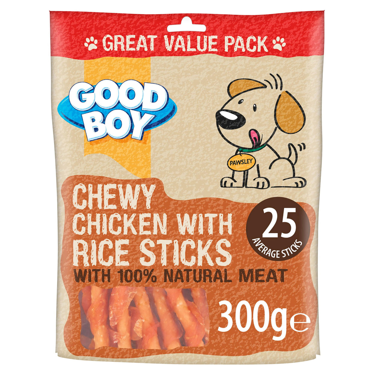 Good Boy Chicken Rice Sticks 300g - Case of 5