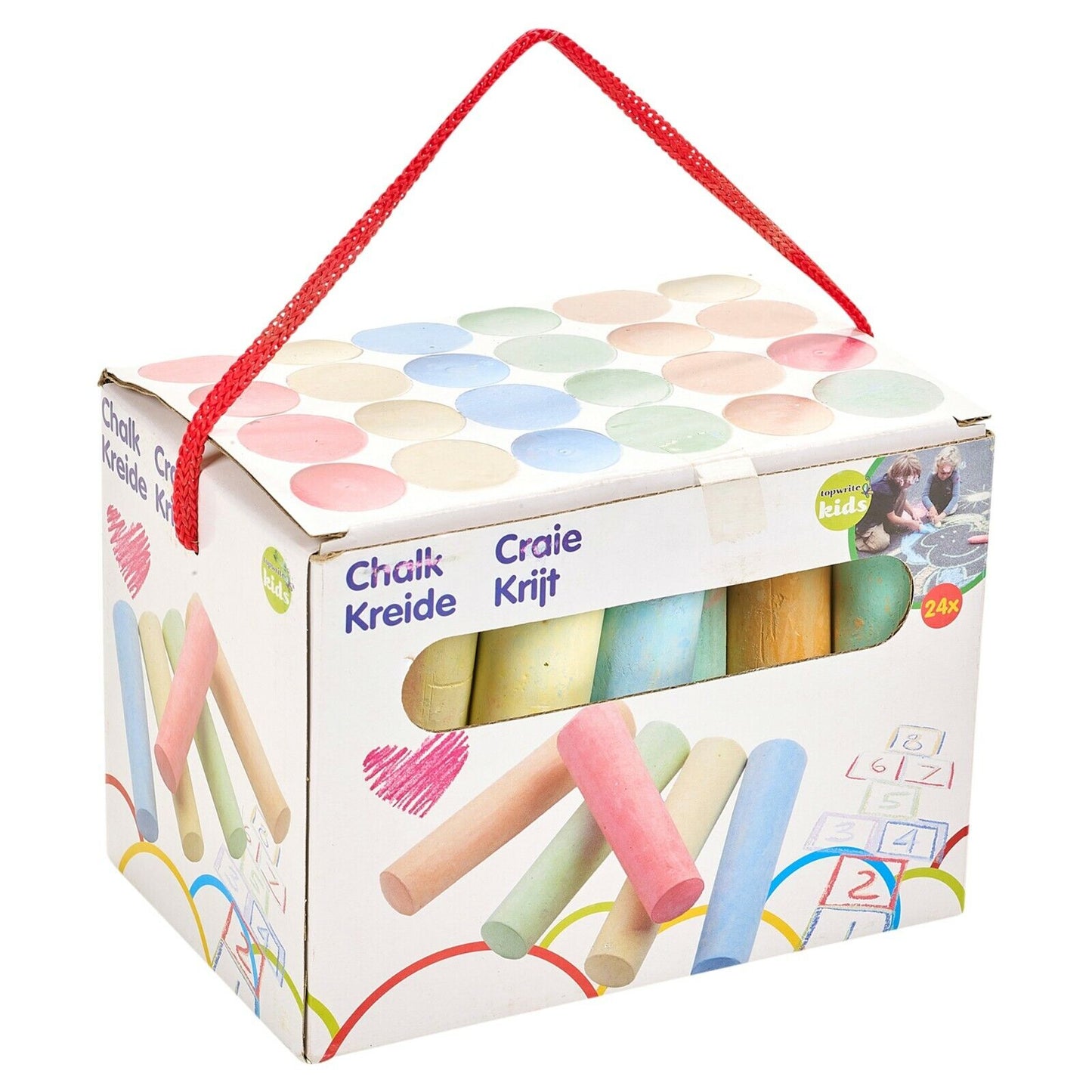15 or 54 Piece Coloured Chalk Set Pavement Blackboard Children'S Gift Pub in Box