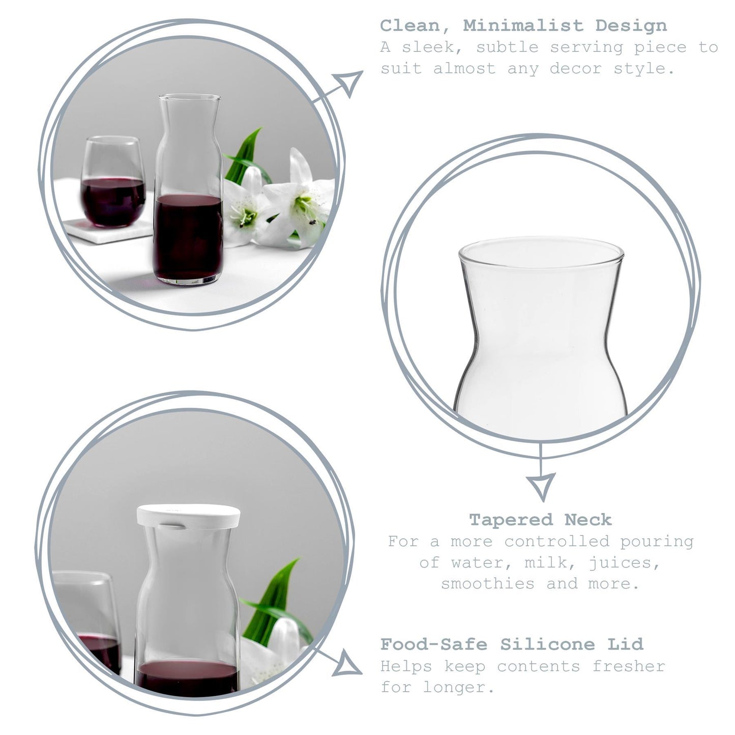 700ml Brocca Glass Carafe with Silicone Lid