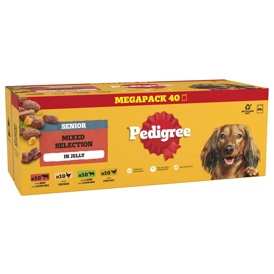 PEDIGREE Senior Dog Pouches Mixed Selection in Jelly 40x100g