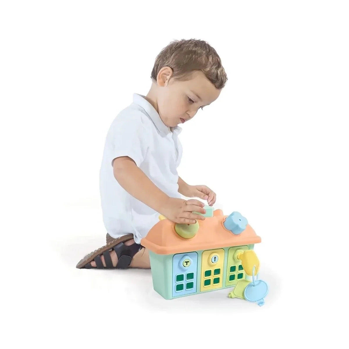Dolu House Shape Sorter with Lockable Doors