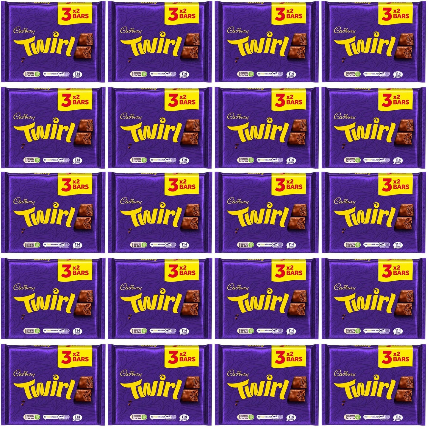 20 x Cadbury Twirl Snacksize 3pk - 129GM