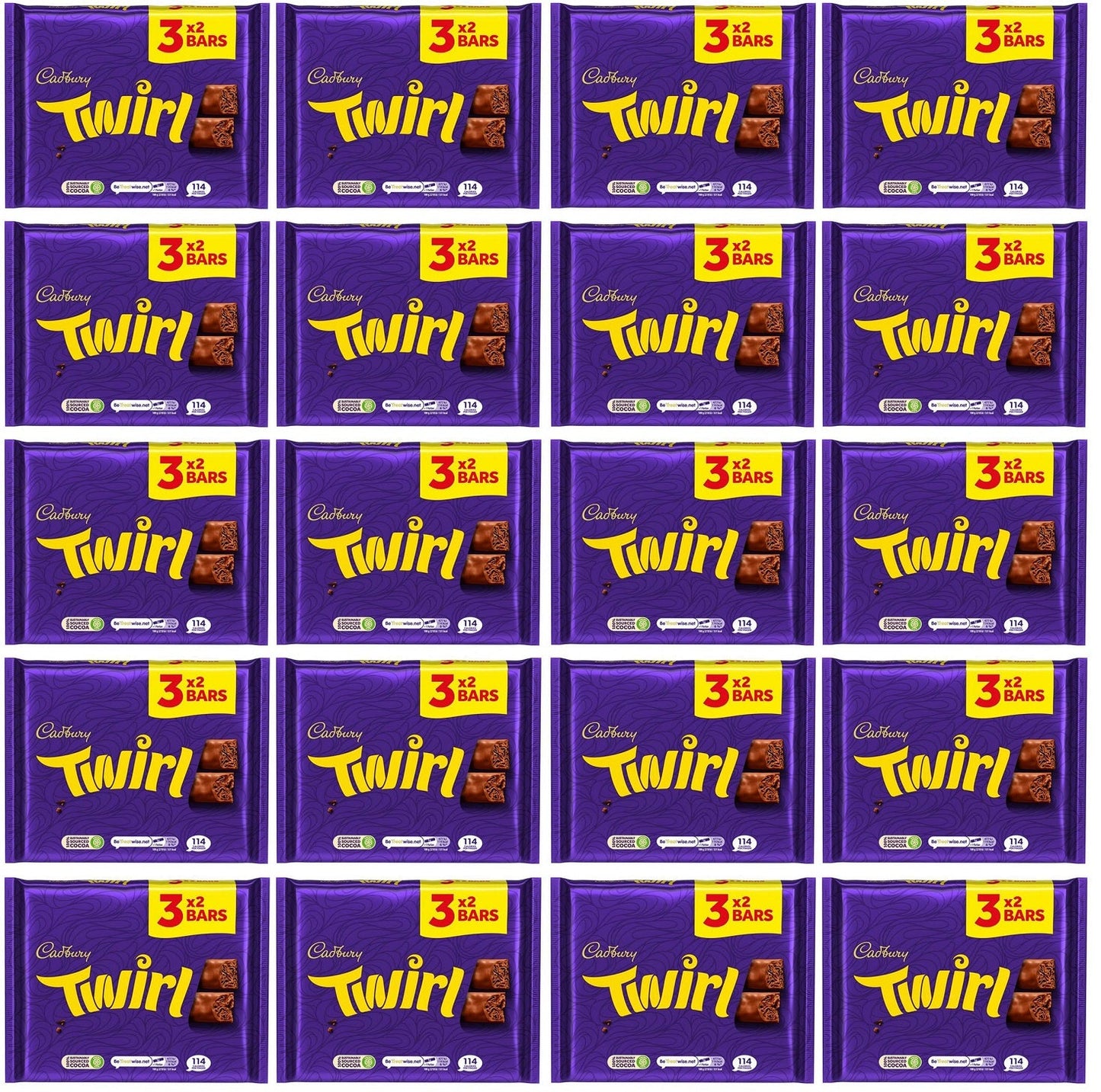 20 x Cadbury Twirl 5pk - 107.5GM