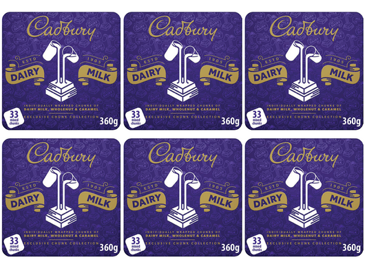 6 x Cadbury Mixed Chunks Tin - 360GM