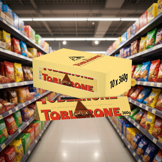 10 x Toblerone Milk Chocolate With Honey & Almond Nougat 360G